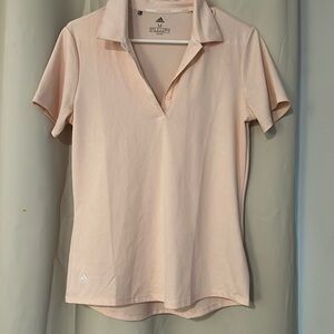 Adidas light pink golf polo